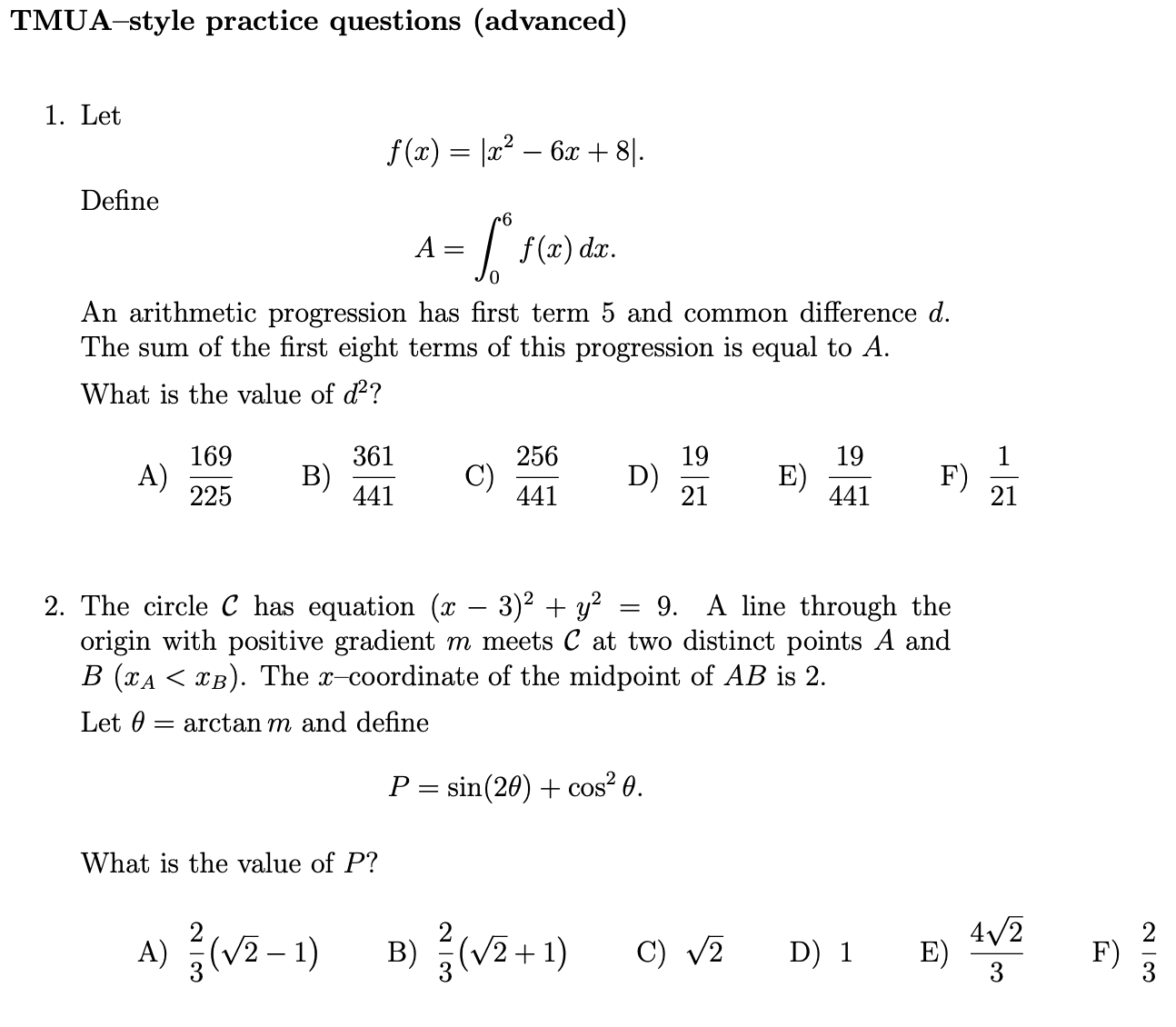 Double question preview